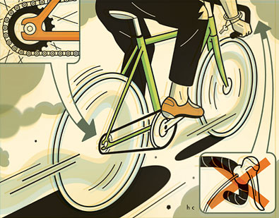 Schéma explicatif du fonctionnement d'un vélo à pignon fixe. Schéma explicatif du fonctionnement d'un vélo à pignon fixe. Explication vélo à pignon fixe. Fixed gear bike.