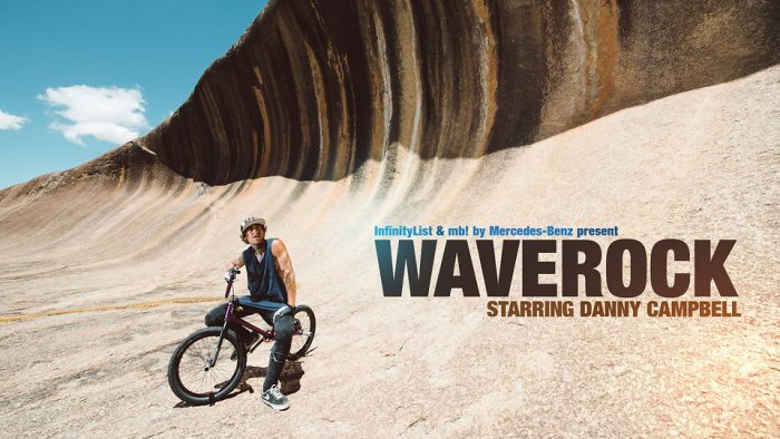 Wave Rock : Danny Campbell fait du BMX sur une vague de roche en Autralie. Infinitylist et mb! mercedes-benz.