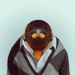 Zoo Portraits : photos d'animaux fashion habillés. Pingouin en pull.