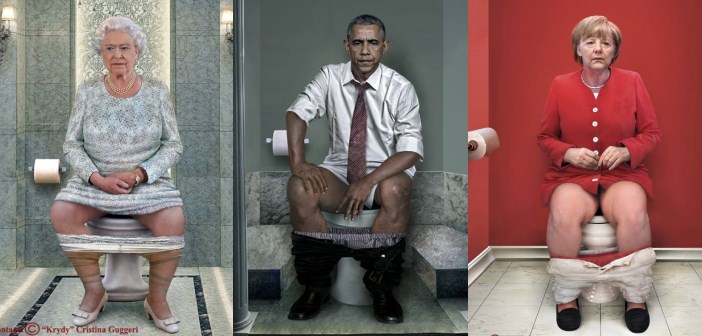 photomontage : les presidents aux toilettes par Cristina Guggeri