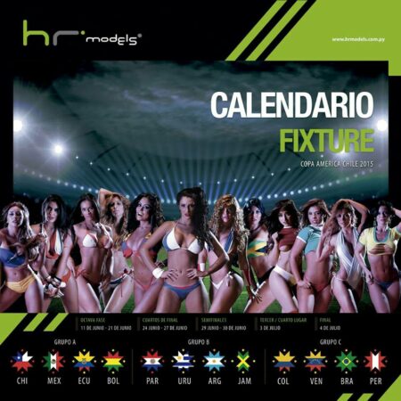 Couverture du calendrier sexy de la Copa America 2015