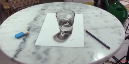 dessin 3d d'un verre d'eau