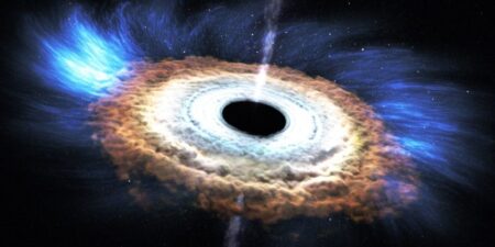 un trou noir absorbe une étoile