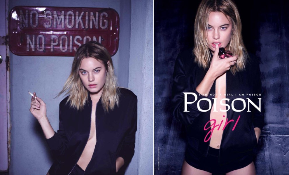 Camille Rowe : "no smoking no poison" - pub Poison Girl Dior 2016