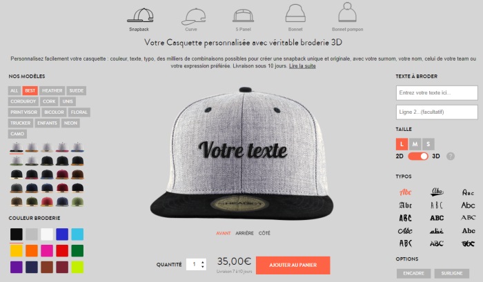 my headict casquette personnalisée