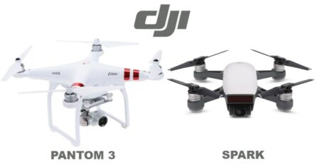 drones DJI Phantom 3 et DJI Spark