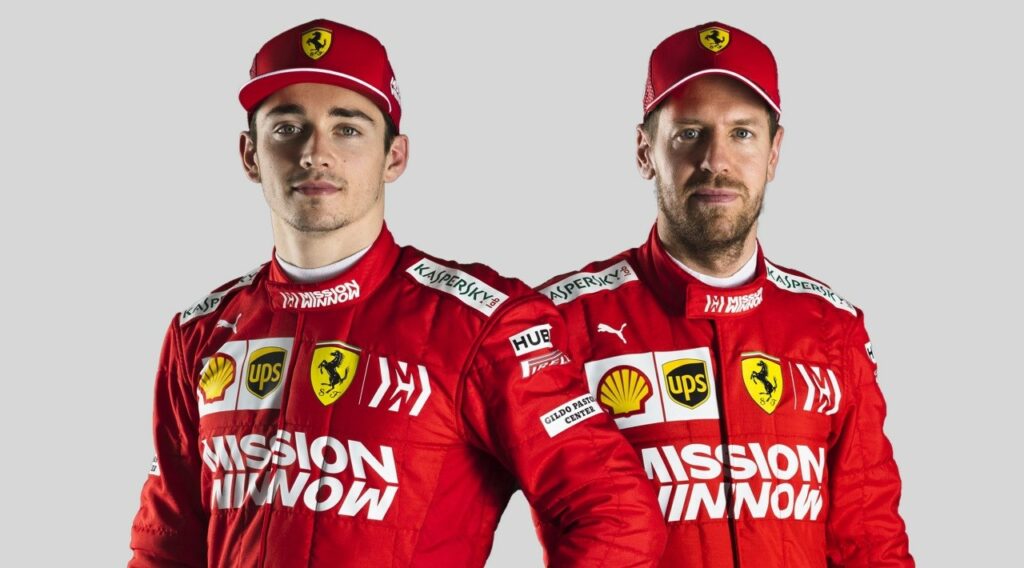 Charles Leclerc et Sebastian Vettel