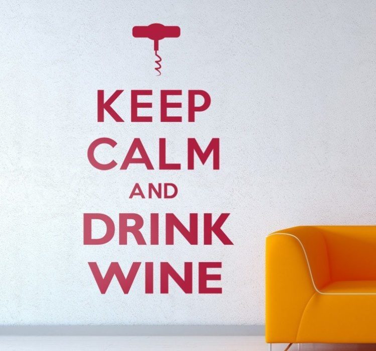 Sticker keep calm drink wine