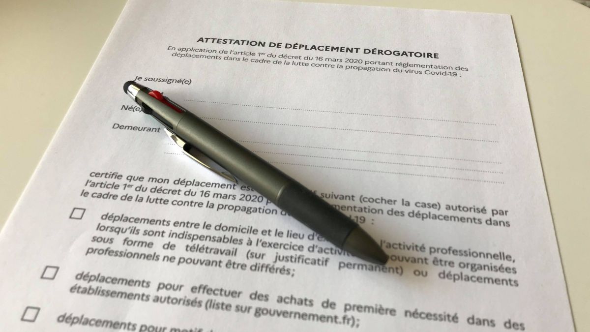 Coronavirus : les 5 sorties autorisées et l'attestation sur l'honneur