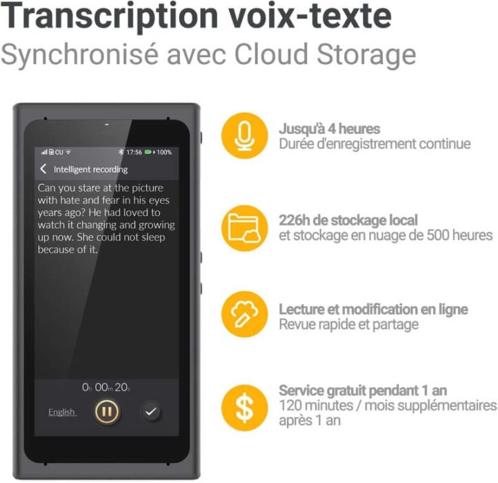 Langogo Summit Traducteur Vocal transcription voix texte