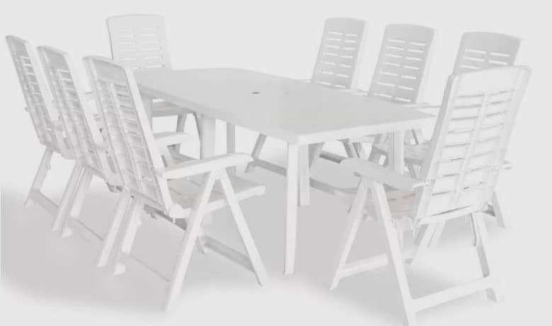 table et chaises de jardin plastique