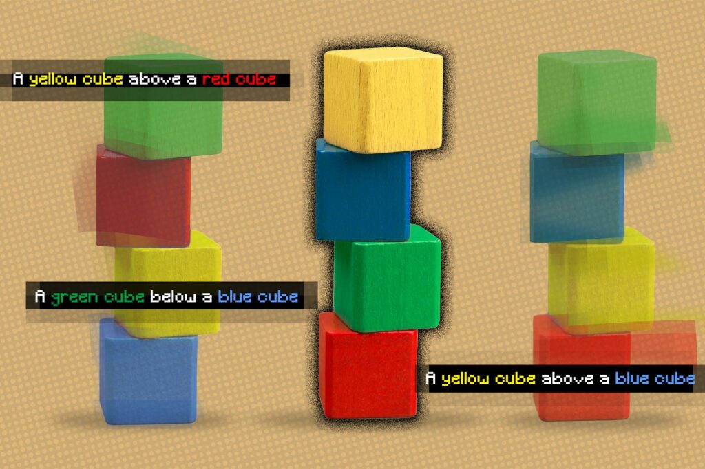 Des cubes en couleur en image