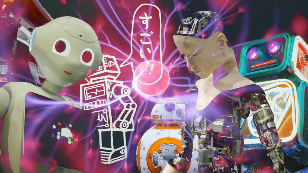Deux robots humanoïde en image. 
