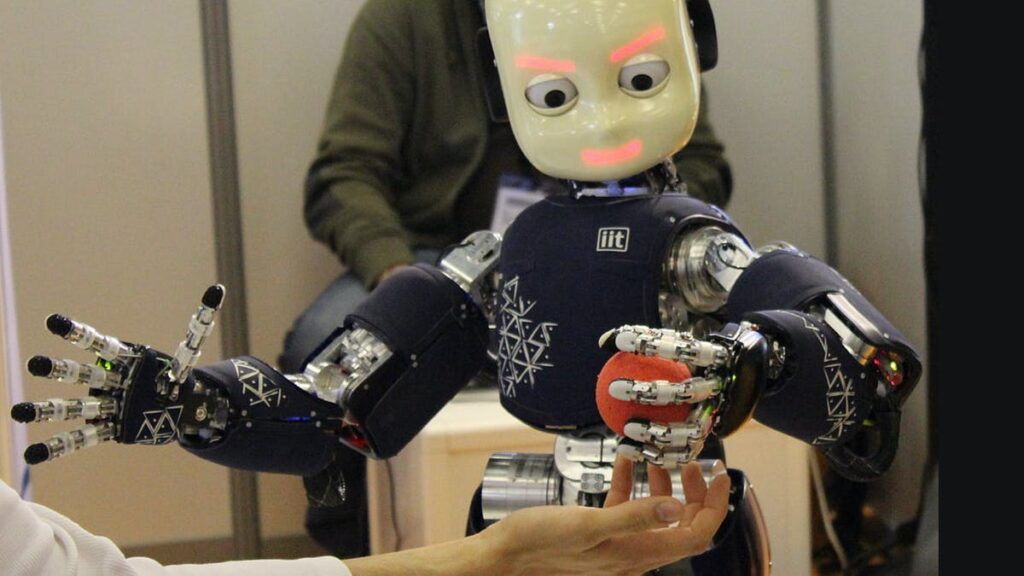 Un petit robot humanoïde en image