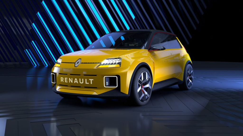 Auto électrique Renault jaune en image