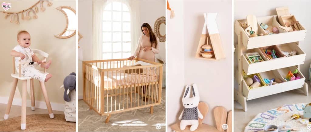meubles et accessoires bébé en bois Sklum
