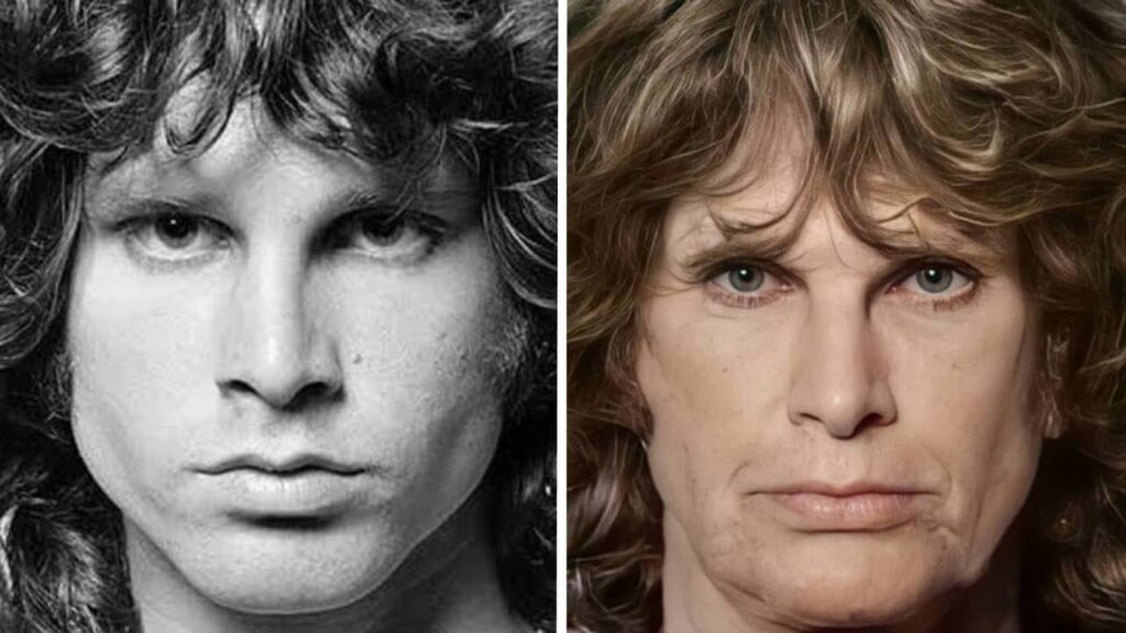 Visage de Jim Morrison vieux - IAVisage de Jim Morrison vieux - IA