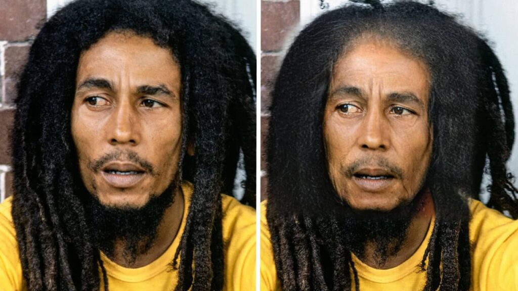 Visage de Bob Marley vieux - IA