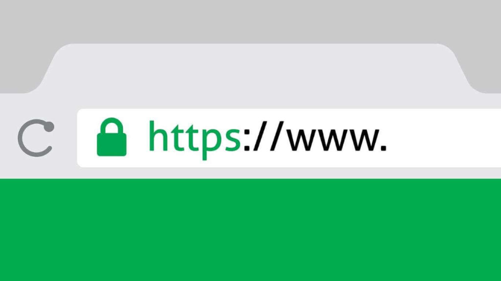 Le certificat ssl indiqué par le cadenas en vert montrant que le site est fiable