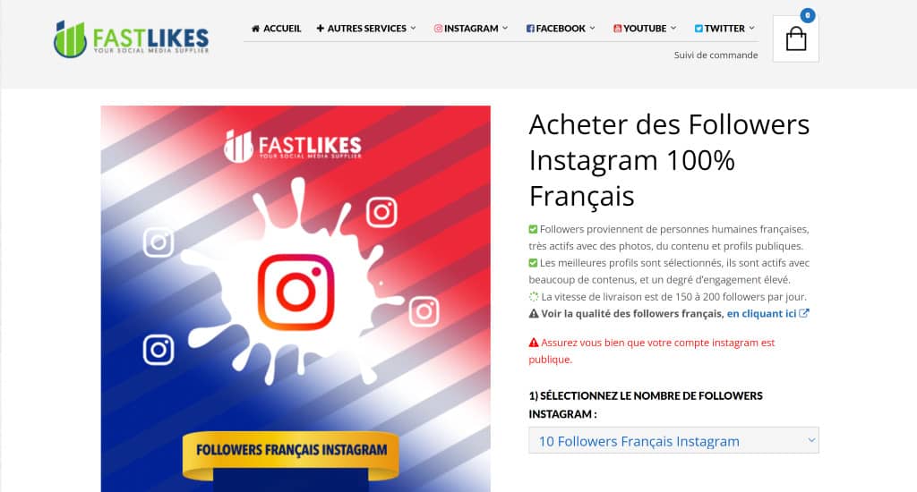 fastlikes Acheter des Followers Instagram 100% Français