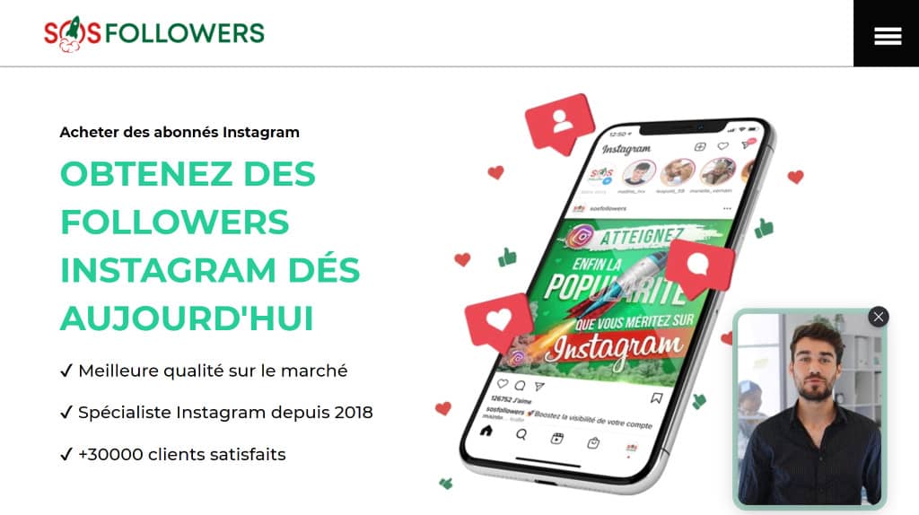 sosfollowers site d'achat de followers instagram Français