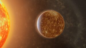 La planète Mercure et le soleil