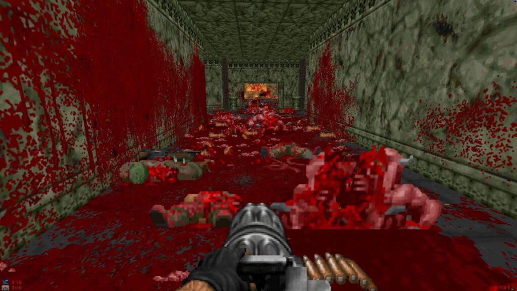 Une tuerie dans le jeu vidéo Brutal Doom