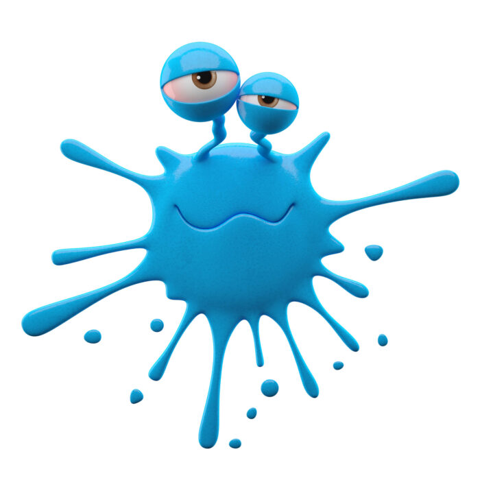 Un blob bleu