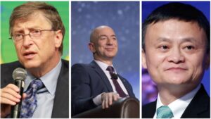 Bill Gates, Jeff Bezos et Jack Ma