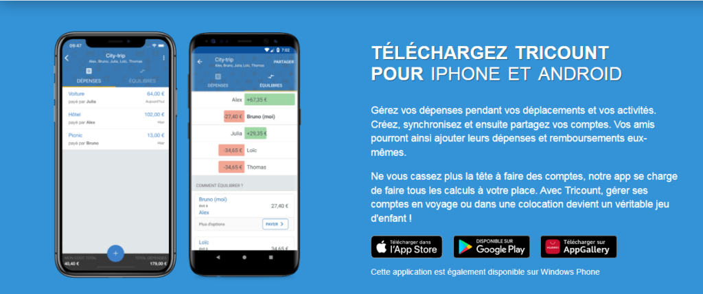 Tricount facilite la gestion d'un compte commun
