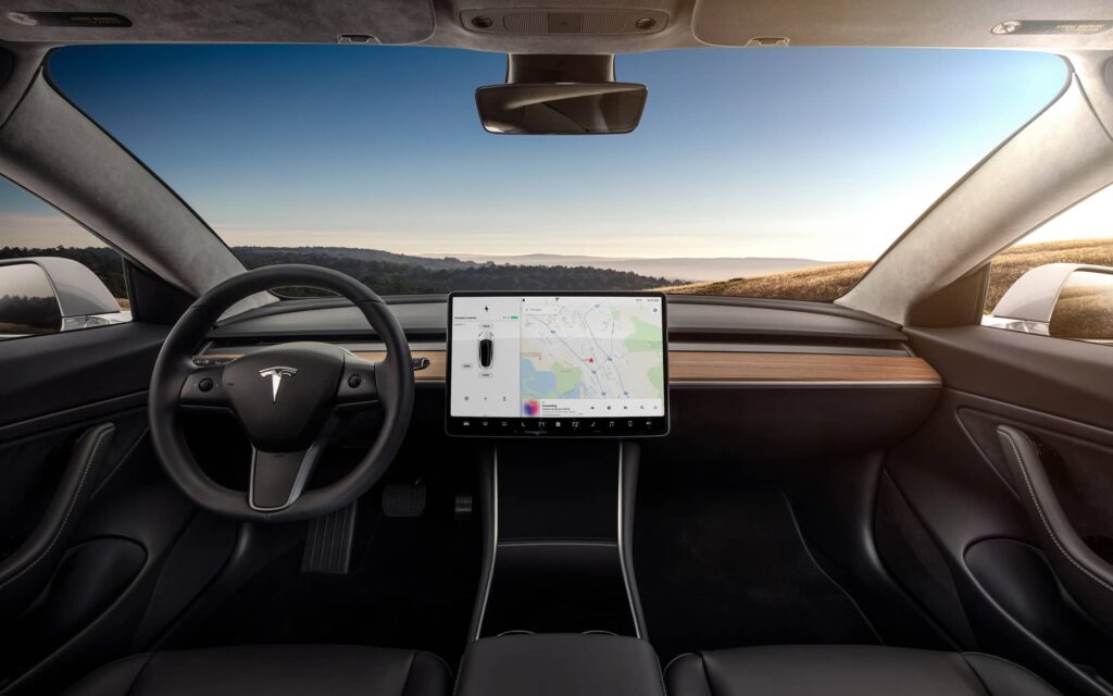 Intérieur d'un Tesla model 3