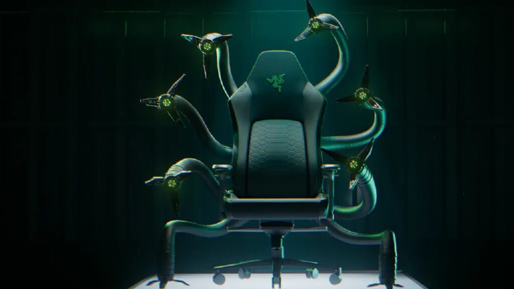 Voici le Razer Cthulhu, un étrange fauteuil gamer futuriste disposant de 6 bras commandés par une Intelligence Artificielle.