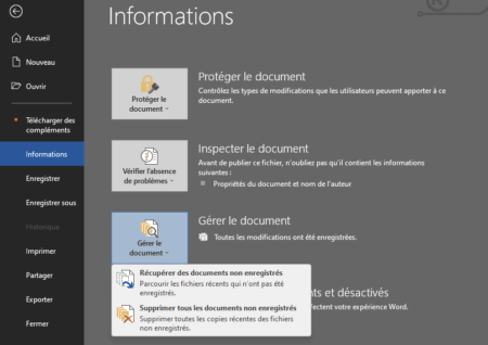 Comment R cup rer Un Document Word Non Enregistr 