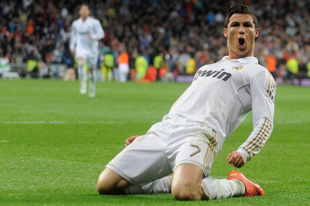 Ronaldo après avoir marqué un but