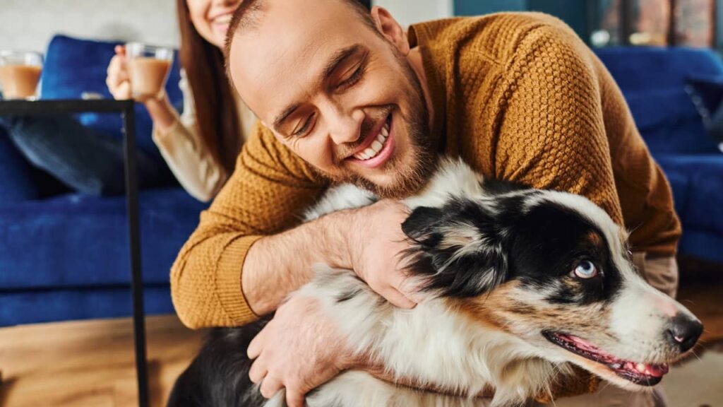 homme et chien jeu