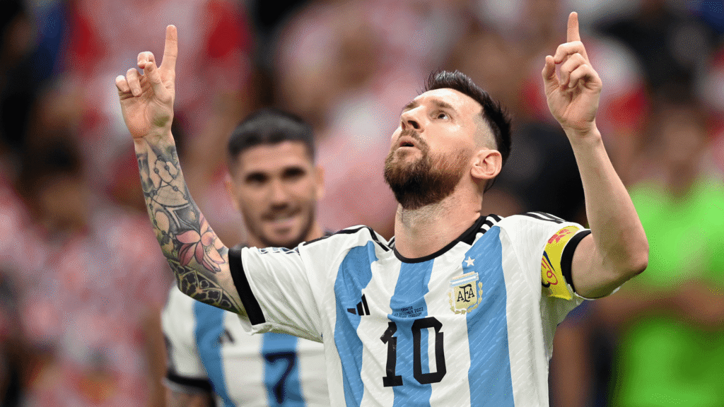 Lionel Messi qui célèbre un but