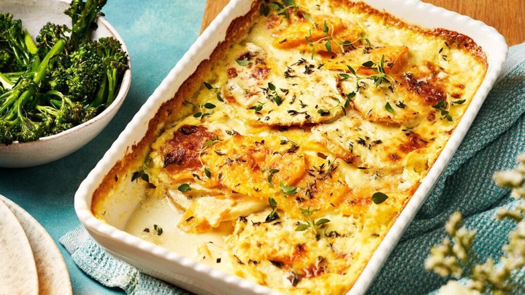 Gratin de courge butternut et pommes de terre au fromage