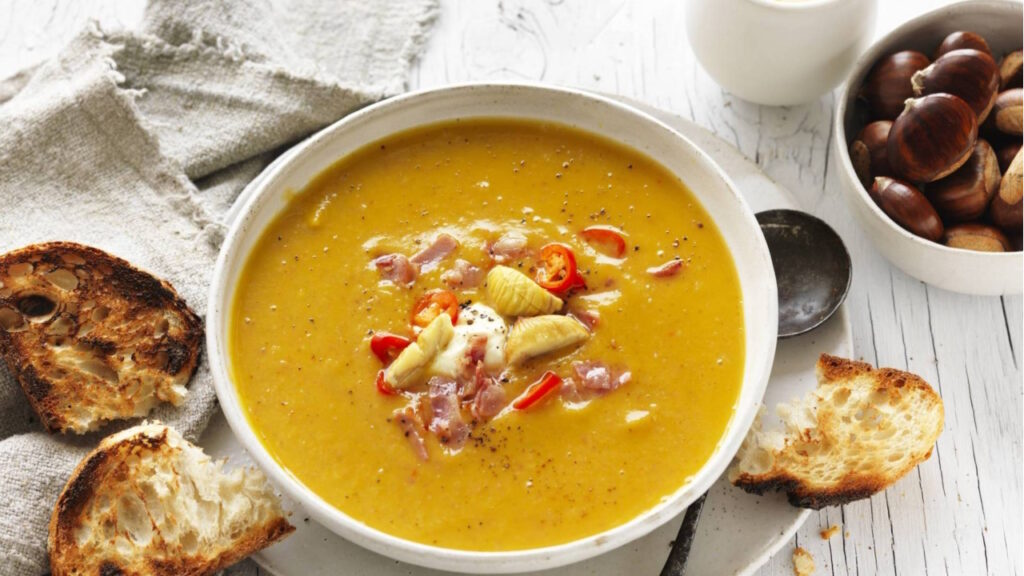 Velouté de potimarron aux châtaignes