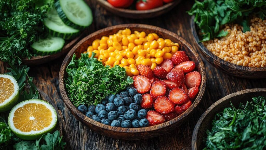 assiette aliments frais