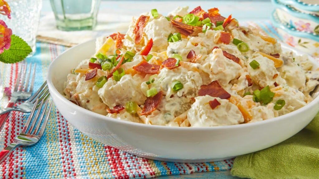 Salade tiède de pommes de terre au poulet