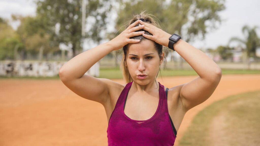femme sport transpiration