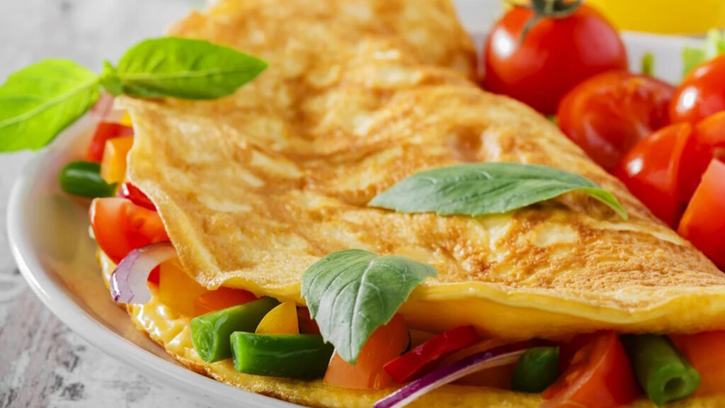 Omelette aux légumes et ail