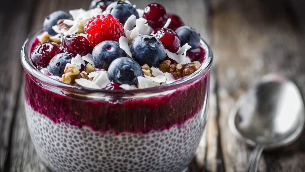 Yaourt aux baies et graines de chia