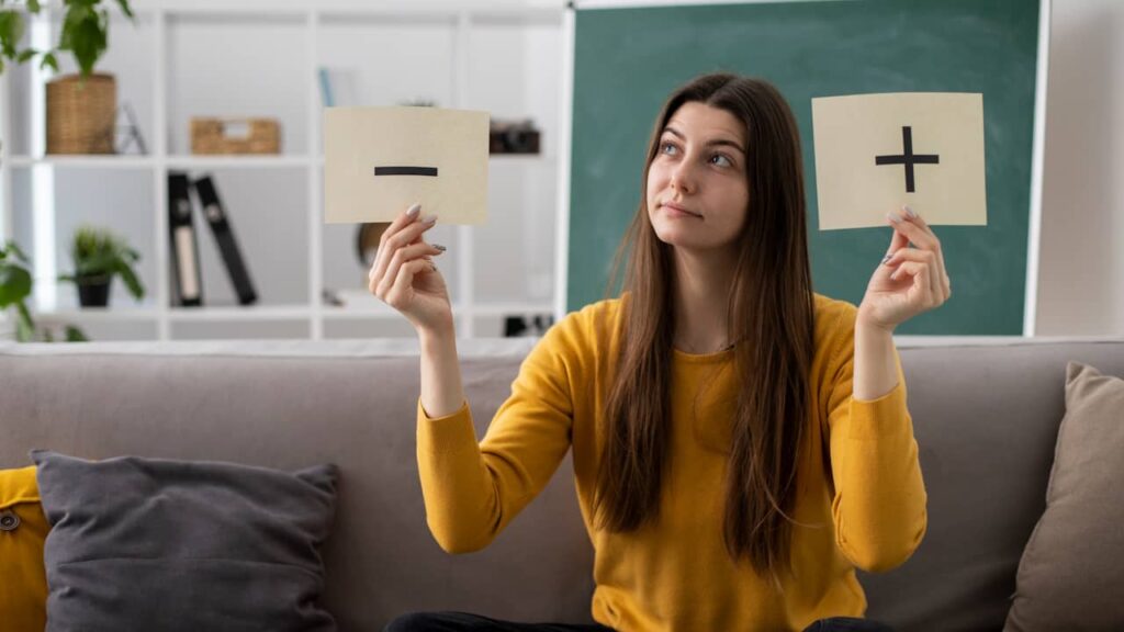 positif negatif femme