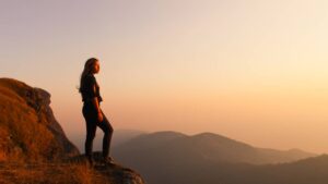 femme haut montagne