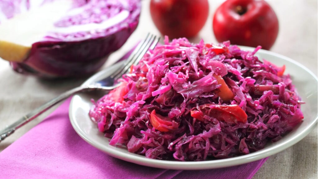 Chou rouge braisé aux pommes
