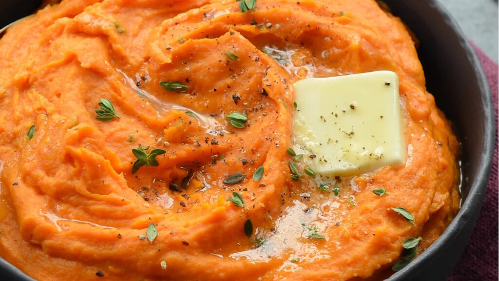 Purée de patate douce légère