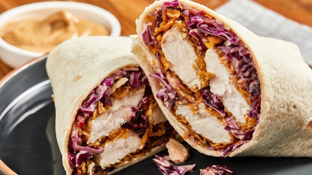 Wraps au chou rouge et poulet