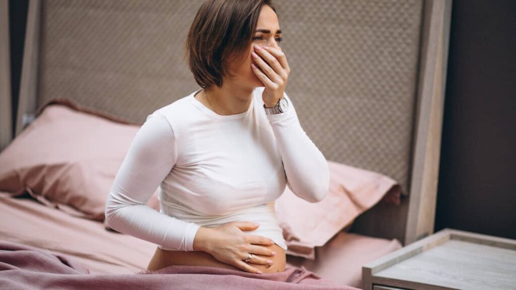 femme enceinte triste