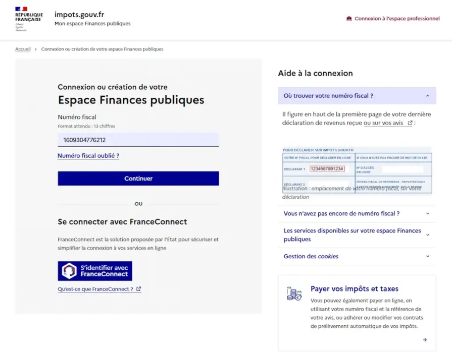 mon espace finances publiques